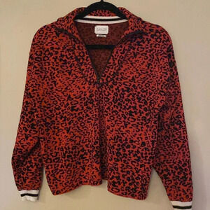 SAYLOR women’s quarter zip sweater - xs - cheetah print - like new condition